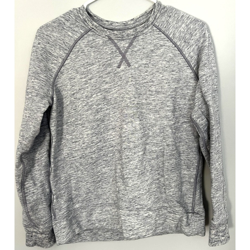 Lululemon Heather Gray Womens Small Raglan Crewneck Pullover Soft Back V Seam